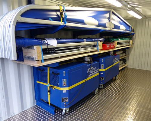 AWB Spezialcontainer – Klappzelt und Heizung zum Schnellaufbau für Mobiles Arbeiten