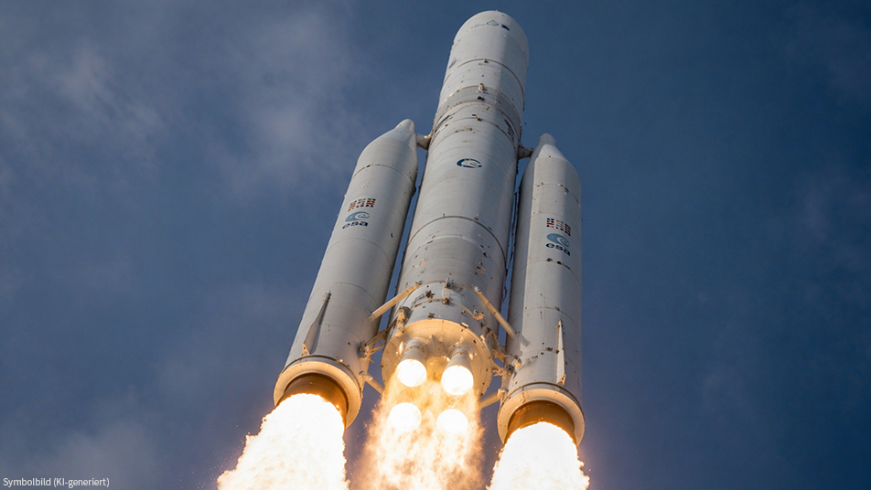 Raketenantrieb mit mehreren Triebwerken beim Start – Propulsion-Systeme für extreme Belastungen