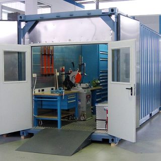 AWB Werkstattcontainer in hoher Ausführung mit mehr Kopffreiheit