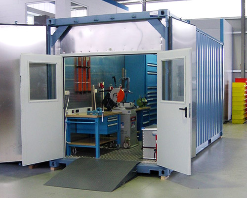 AWB Werkstattcontainer in hoher Ausführung mit mehr Kopffreiheit